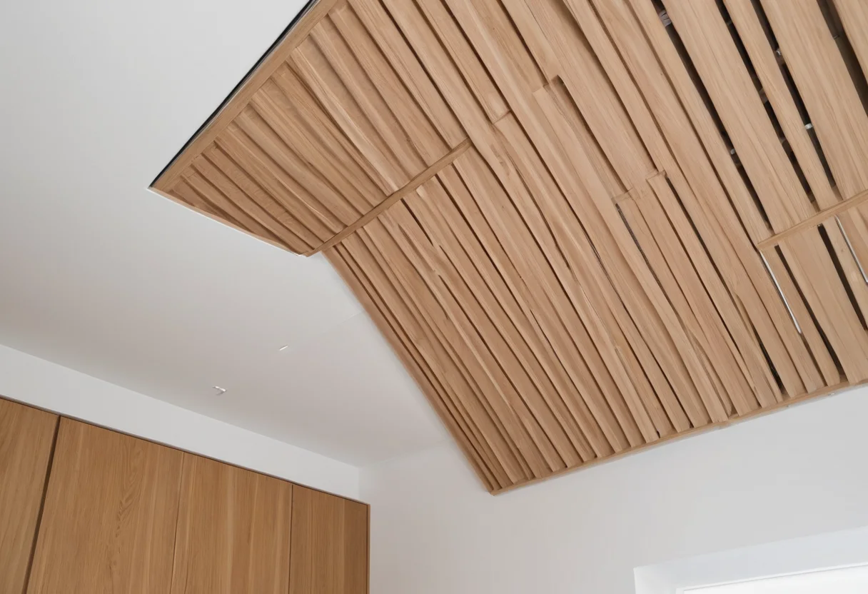 Calm ceiling with coordinated air grilles, lighting and access panels