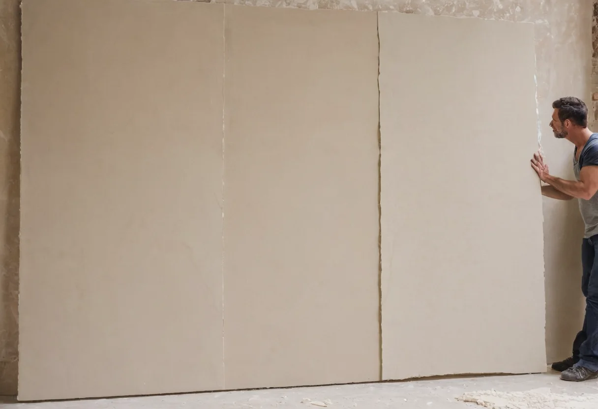 Material samples being removed from an overcomplicated feature wall proposal